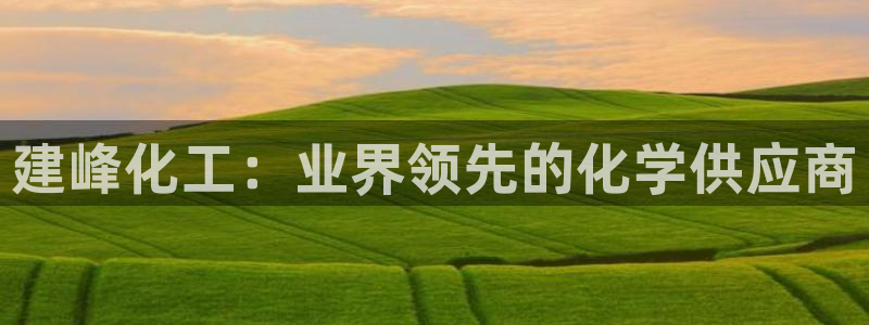球盟会app网址多少：建峰化工：业界领先的化学供应商